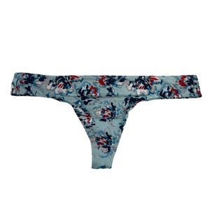 Hanes Women's Size 5 Small Panty Thong Floral Blue New Without Tags